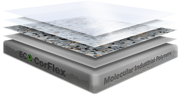 Epoxy flooring Mica Media Bagari SE garage floor coating layered illustration